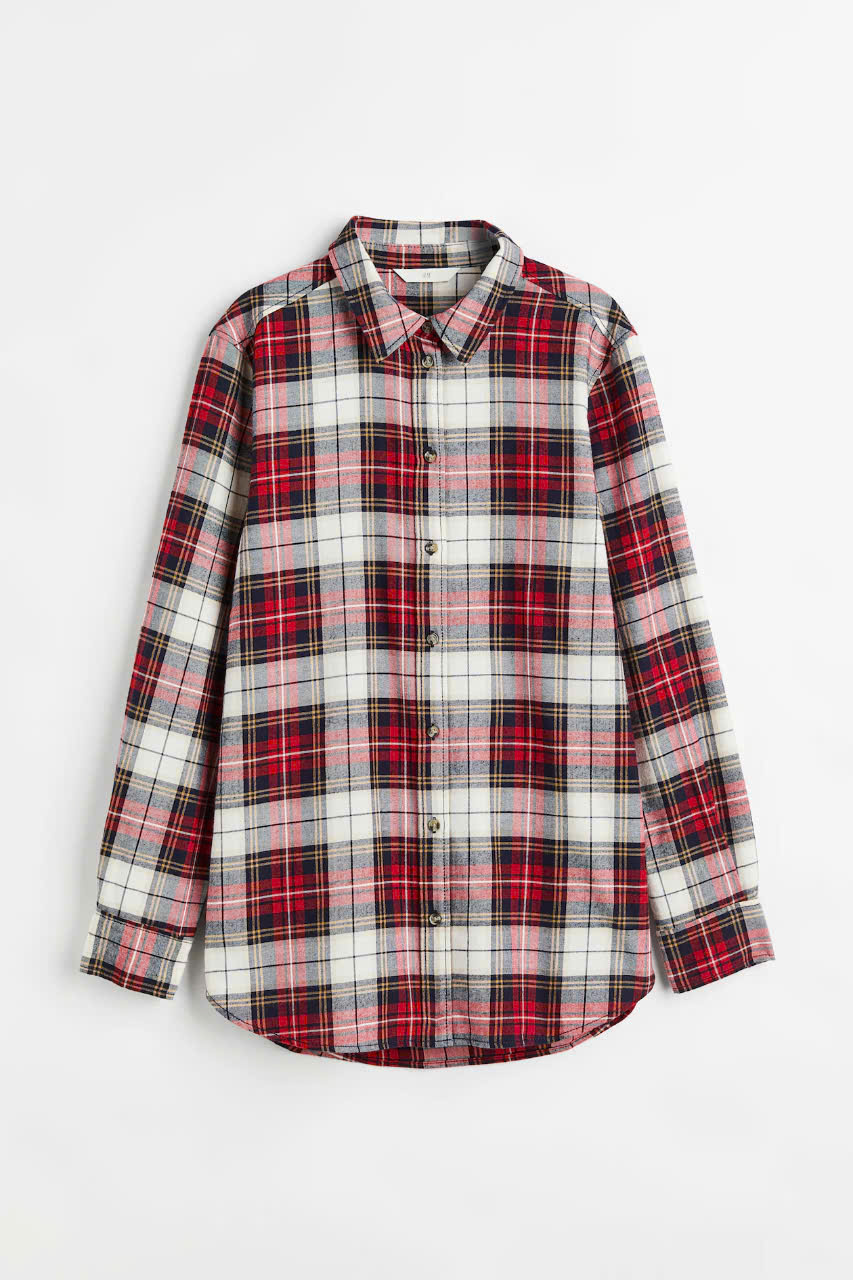 áo sơ mi kẻ sọc đỏ H&M 2y - 3y