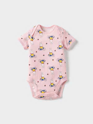 body chip cộc tay màu hồng thỏ Uniqlo