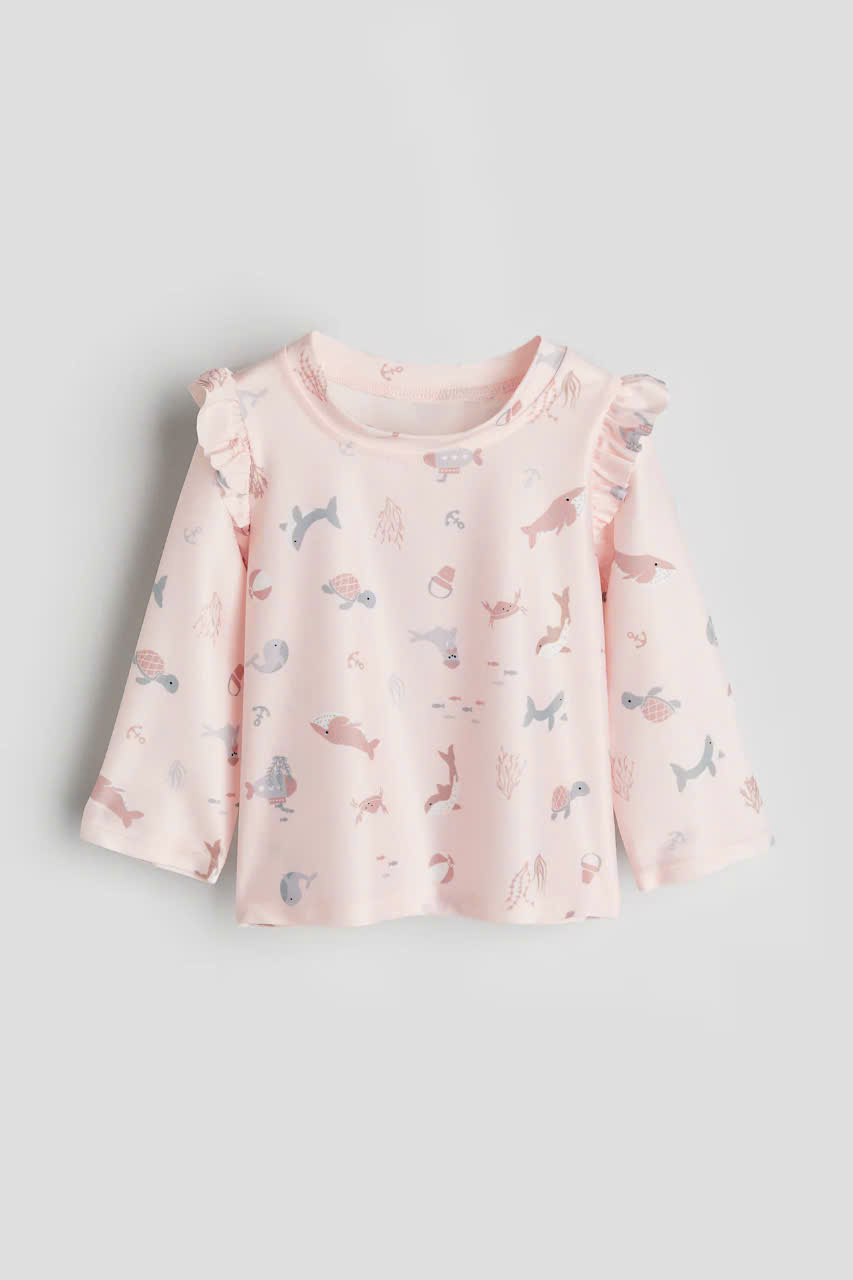 Áo bơi chống tia UV màu hồng hãng H&M cho bé