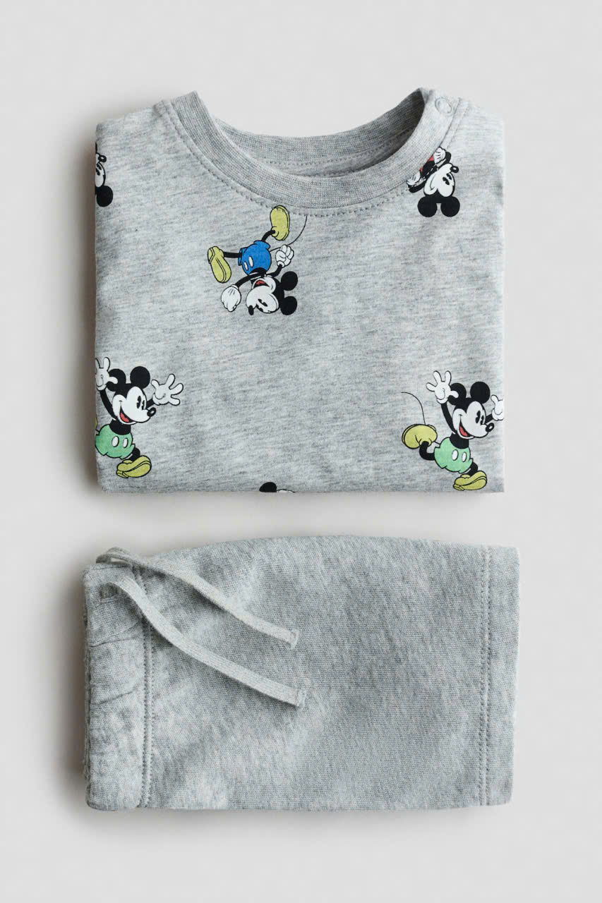 bộ quần áo màu xám hoạt hình mickey size 12m - 4y
