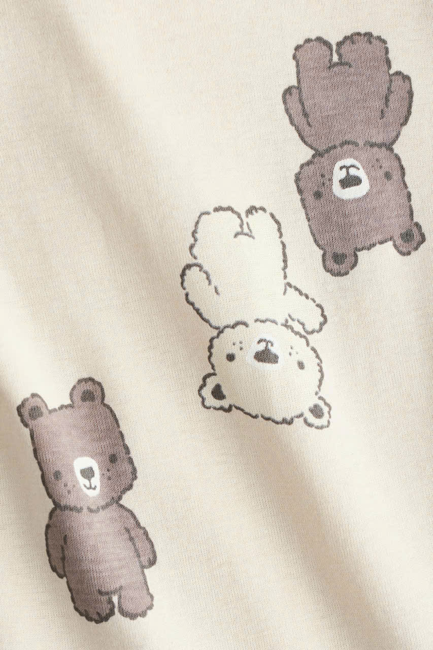 body chip cộc tay màu be con gấu H&M size 4m - 18m