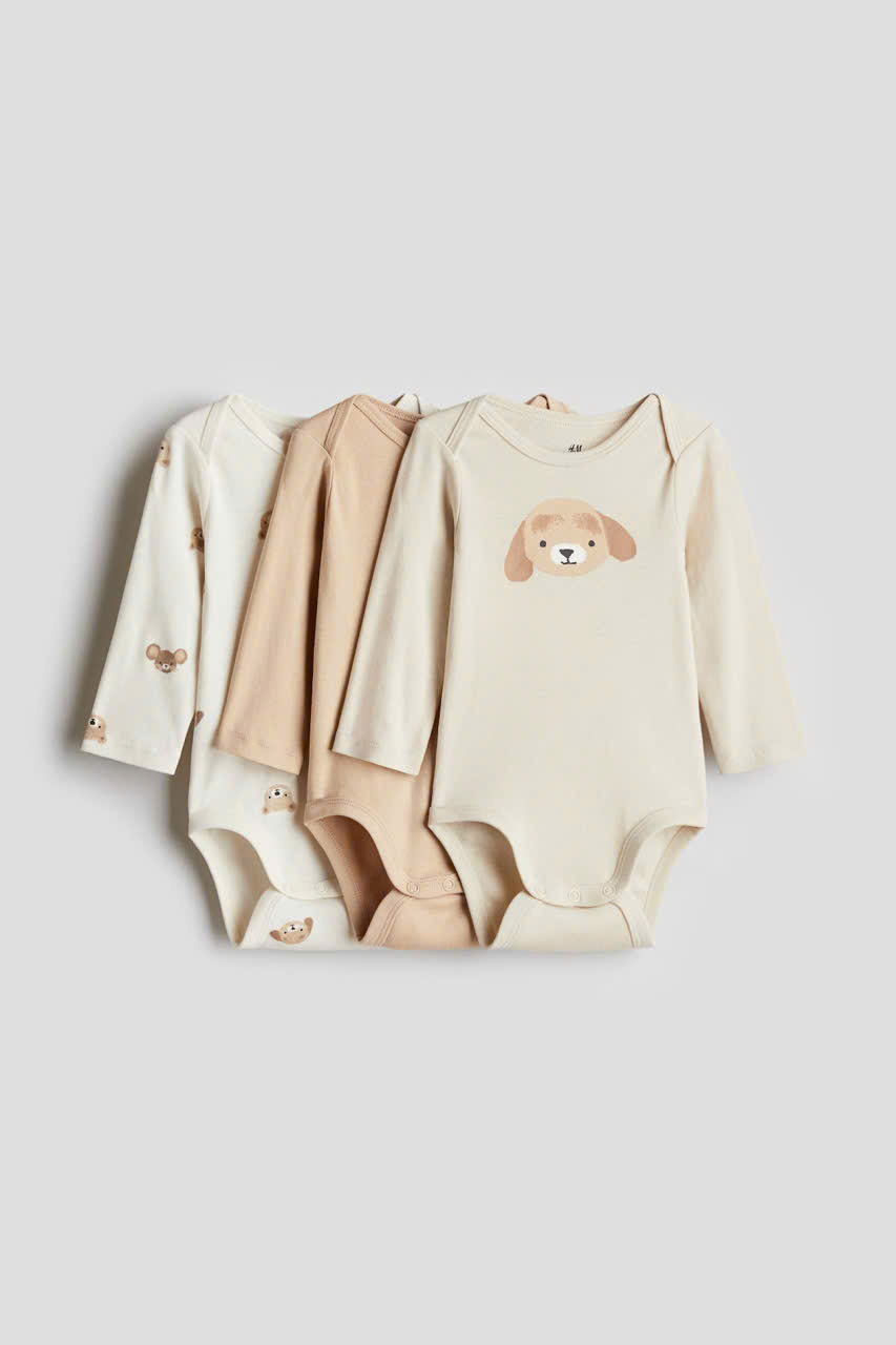 set 3 body chip dài tay con chó H&M