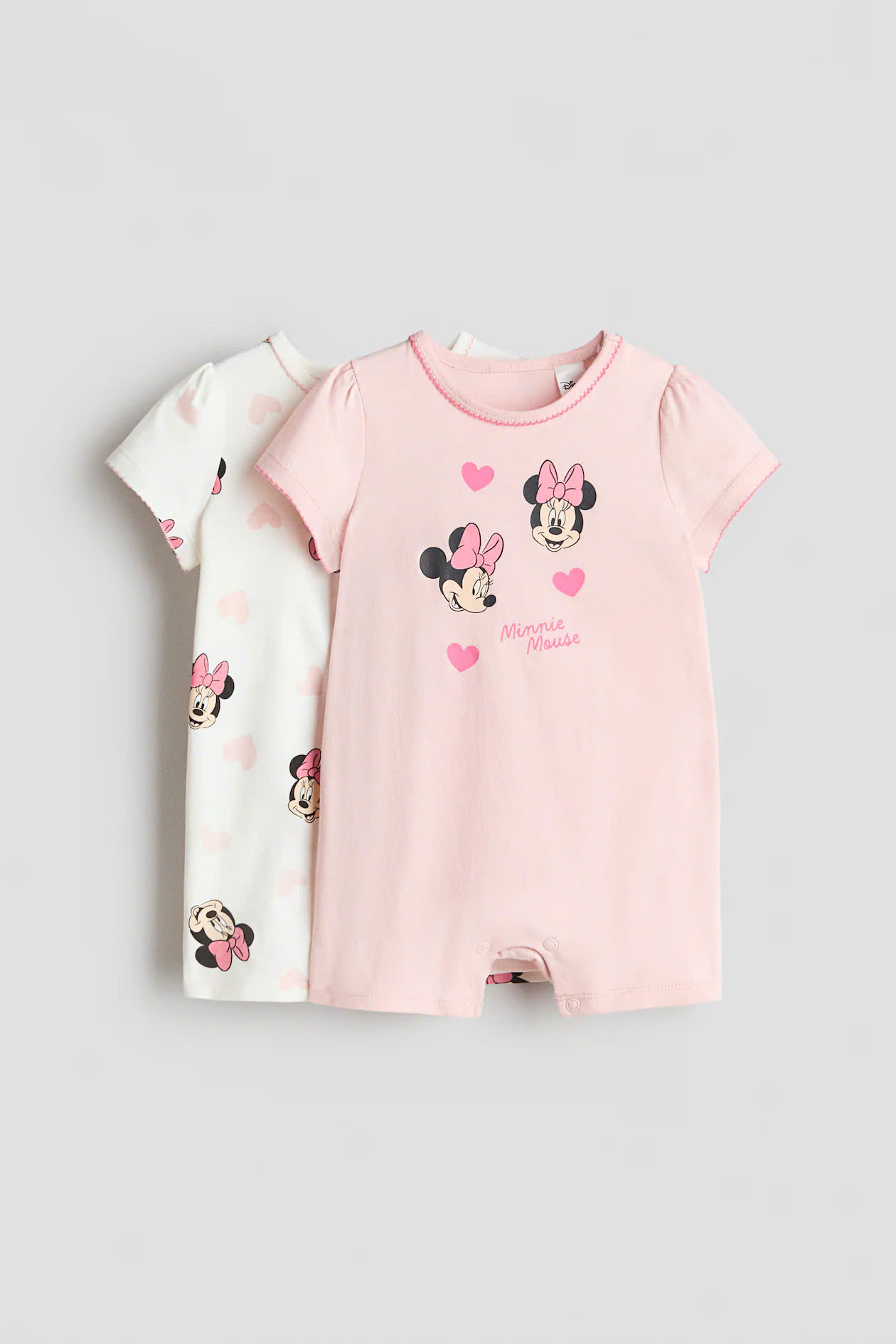 set 2 Romper chuột Minnie màu hồng trắng