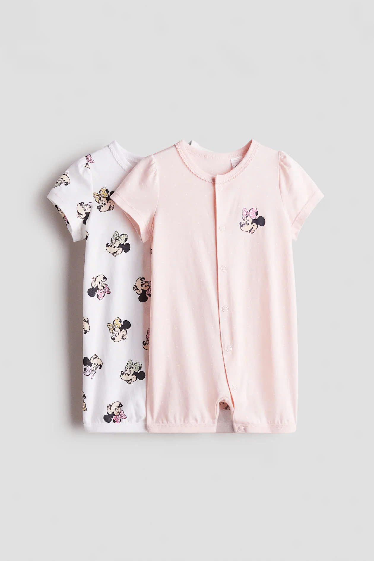 set 2 Romper chuột Minnie màu hồng trắng