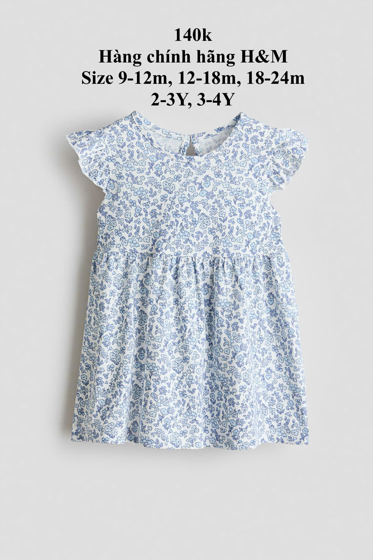 váy cánh tiên hoa màu xanh dương nhạt cho bé H&M