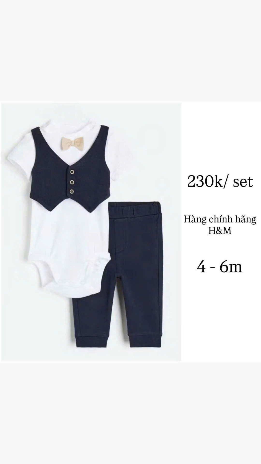 Set cộc tay công tử màu xanh đậm 4-6m