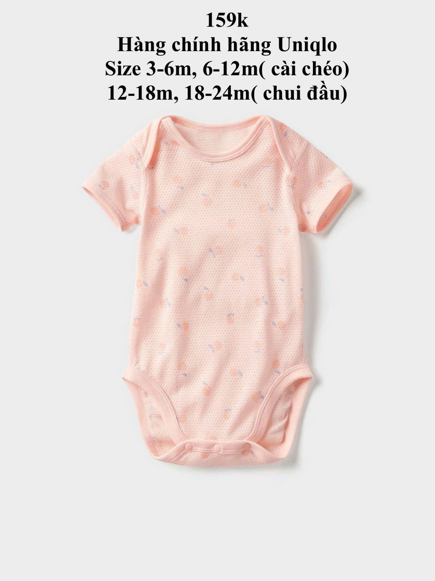 Body chip màu hồng Uniqlo 3-24m
