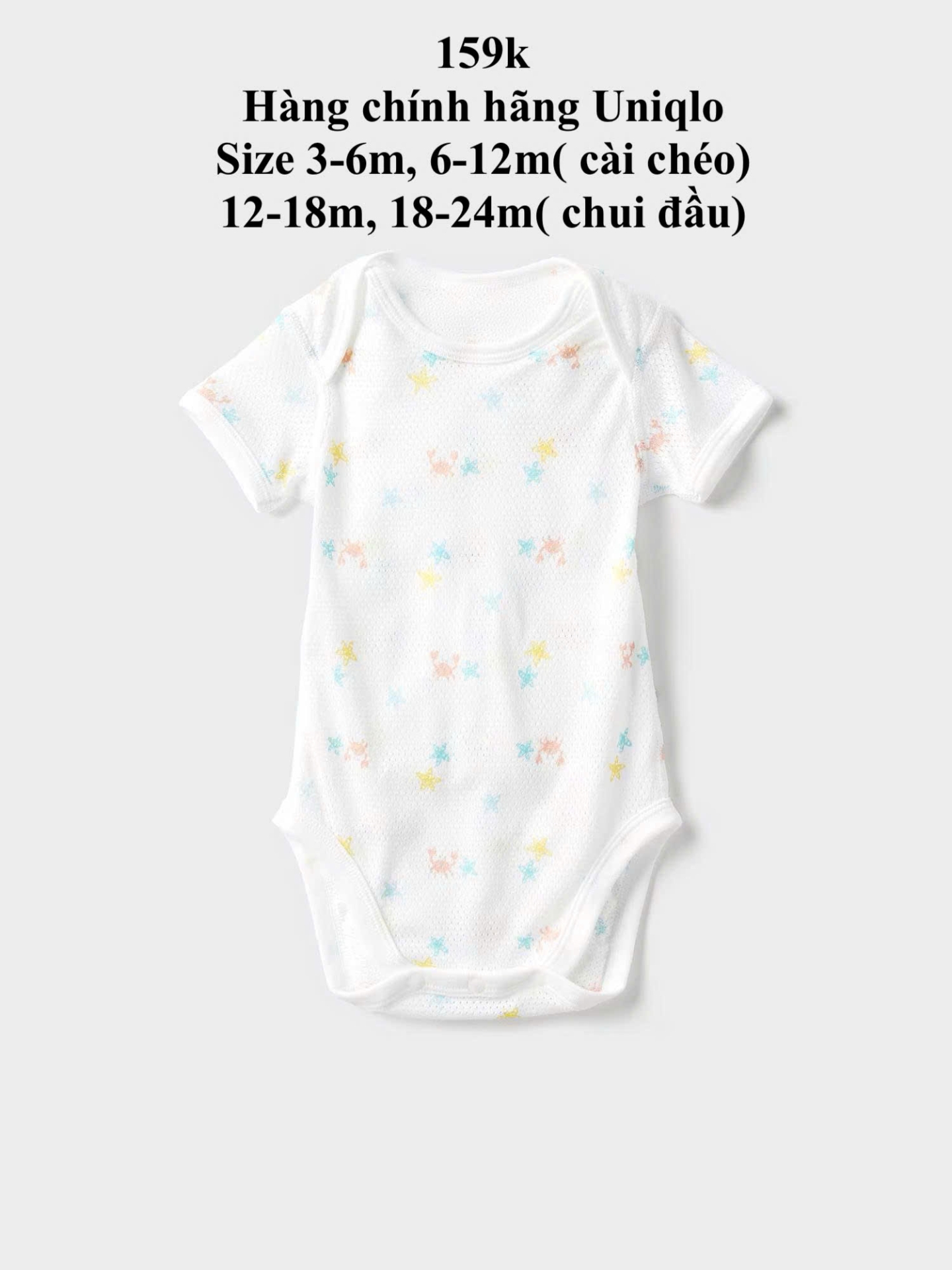 Body chip màu trắng Uniqlo 3-24m