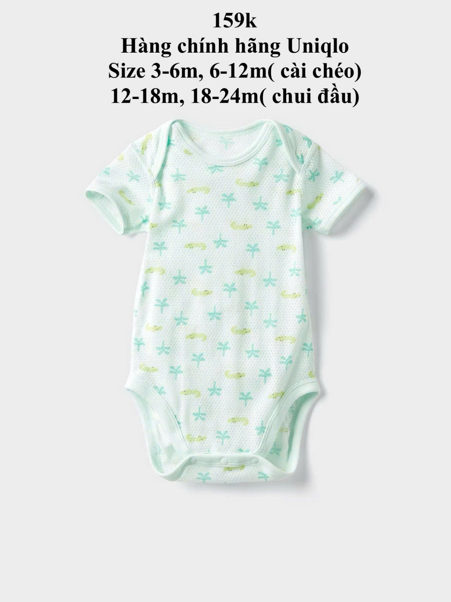 Body chip màu xanh lá Uniqlo 3-24m