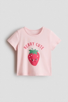 áo thun ngắn tay màu hồng dâu tây berry cute