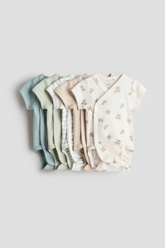 set 5 body chip trắng nâu xanh cho bé trai H&M