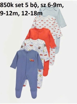 set 5 bộ ô tô sleep suit cho bé H&M