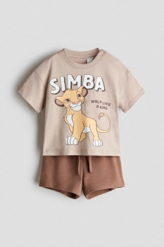 bộ quần áo màu nâu nhân vật sư tử simba H&M size 12m - 4y