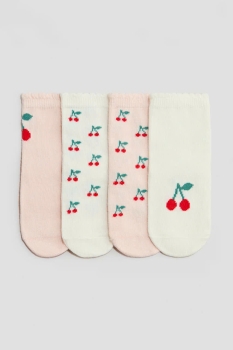set 4 đôi tất cherry màu hồng trắng
