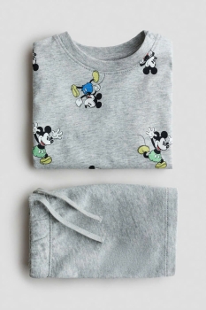 bộ quần áo màu xám hoạt hình mickey size 12m - 4y