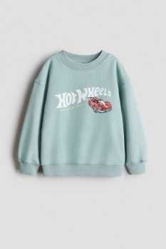 áo nỉ  hình Hot Wheels màu xanh ngọc