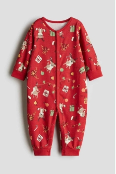 body ngủ H&M màu đỏ tuần lộc cho bé