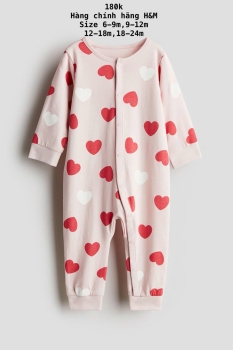 Body ngủ H&M màu hồng trái tim to cho bé từ 6m-24m