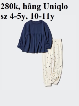 Bộ pyjama dài tay UNIQLO chấm bi cho bé