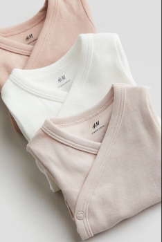 set 3 đồ bộ cộc tay H&M chất cotton organic