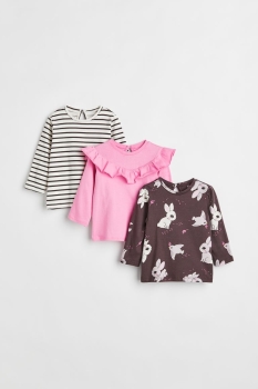 set 3 áo dài tay H&M bé gái