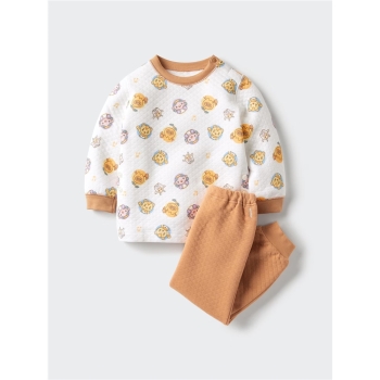 đồ bộ mùa đông nâu hoạt hình 18m - 4y