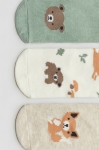 set 4 đôi tất cáo và gấu màu xanh