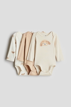 set 3 body chip dài tay con chó H&M