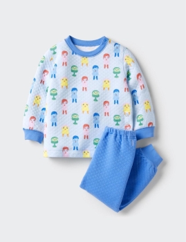 đồ bộ mùa đông xanh hoạt hình 12m 4y