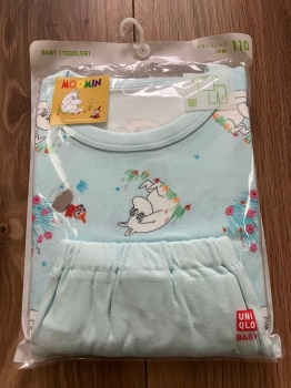 đồ bộ pyjama cộc tay xanh cho bé uniqlo