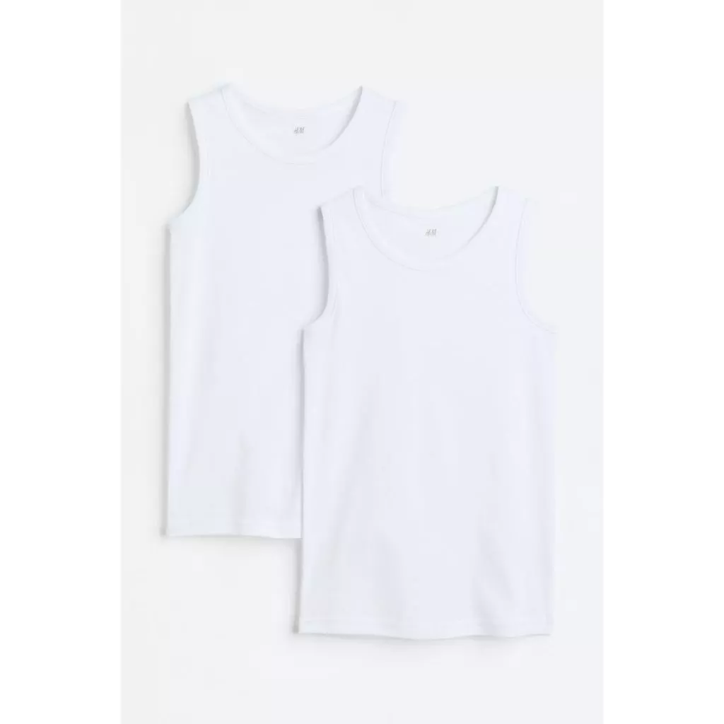 Set 2 áo ba lỗ trắng H&M cho bé
