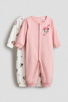 set 2 bộ body ngủ dài tay màu hồng trắng Mickey (1m-2y) FORM TO