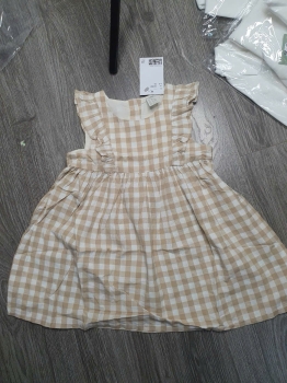 Váy caro màu vàng H&M bé gái