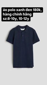 Áo polo xanh đen hàng chính hãng H&M