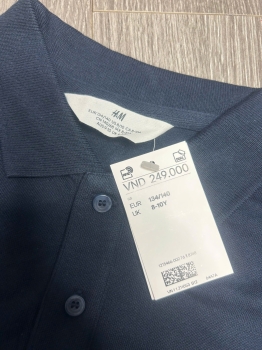Áo polo xanh đen hàng chính hãng H&M