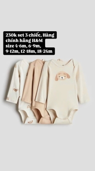 set 3 body tay dài H&M chất cotton