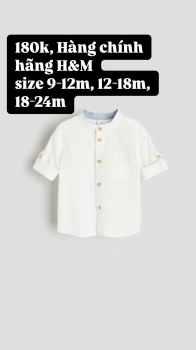 áo sơ mi trắng H&M cho bé auth