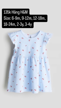 váy cánh tiên cherry xanh H&M