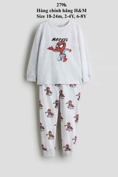 Bộ đồ dài màu xám siêu nhân 18-8Y