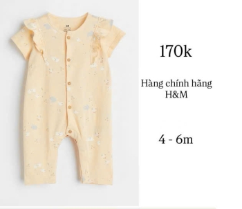 Jumpsuit màu vàng con thỏ 4-6m
