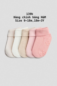 Set tất màu hồng H&M 9-3Y