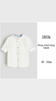 Sơ mi trắng cổ viền xanh 18-24m