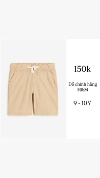 Quần đùi kaki màu be 9-10Y