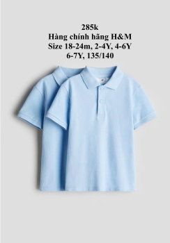 Set 2 áo polo màu xanh biển 18m-10Y