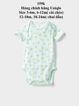 Body chip màu xanh lá Uniqlo 3-24m